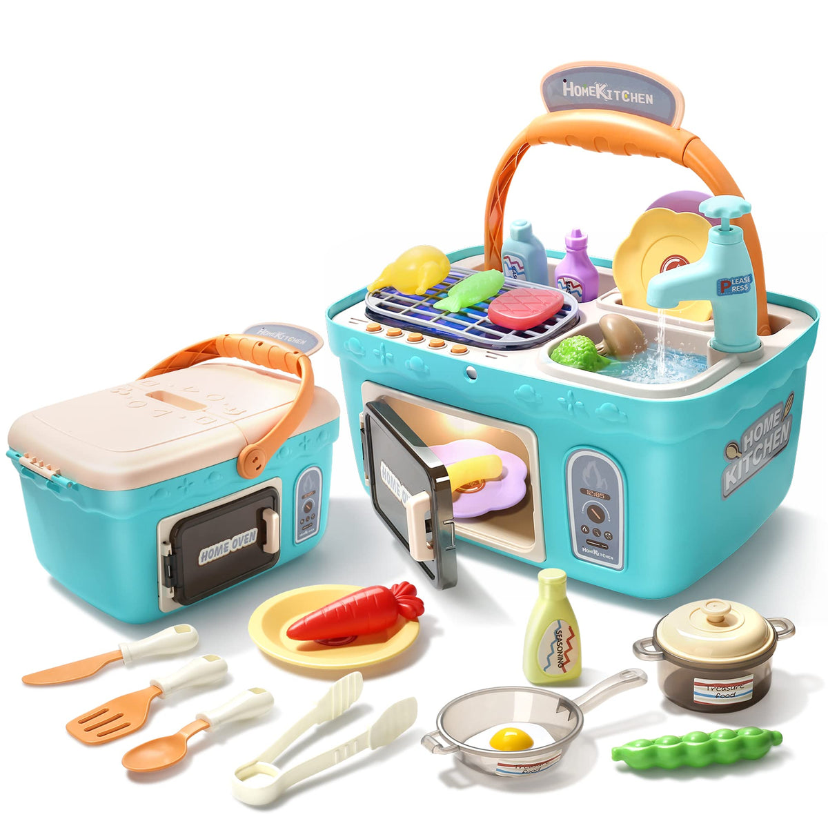 CUTE STONE Play Kitchen Accessories Toy, Play Food Sets for Kids Kitchen,  Toddler Kitchen Set for Kids with Play Pots, Pans, Kids Kitchen Playset,  Play Kitchen Toys for Girls Boys - Yahoo