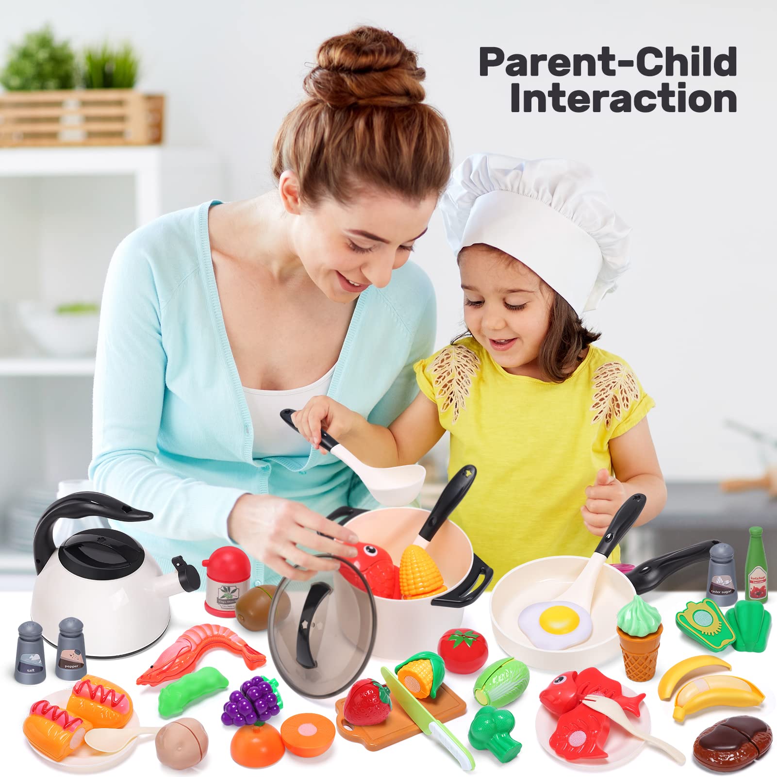  Cute Stone Kids Kitchen Pretend Play Toys,Play Cooking Set,  Cookware Pots and Pans Playset, Peeling and Cutting Play Food Toys, Cooking  Utensils Accessories, Learning Gift for Toddlers Baby Girls Boys 